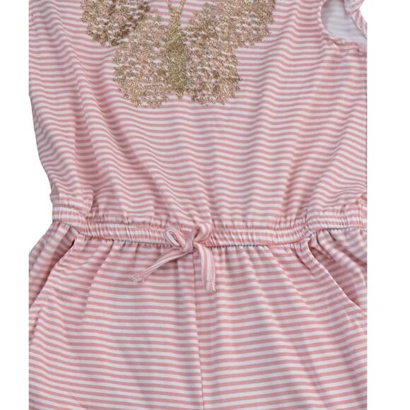 2 For $5 Sale Limited Too Pink And White Striped Butterfly Romper Size 8 - Picture 4 of 11